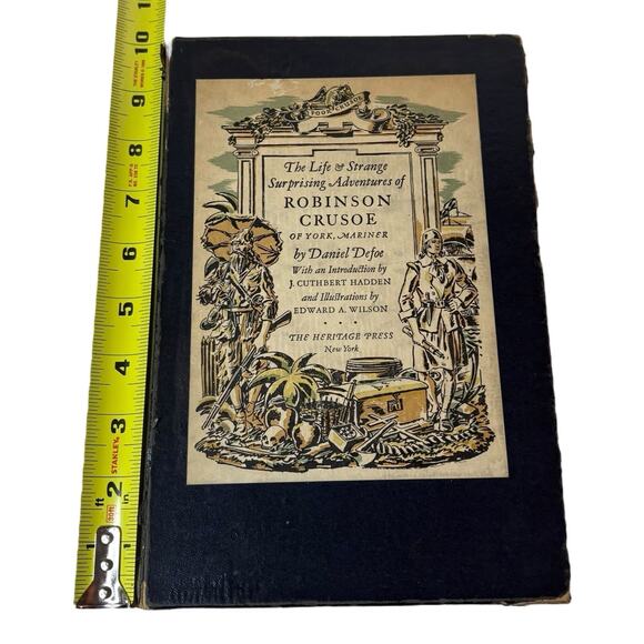 Antique 1930 "Robinson Crusoe" by Daniel Defoe Heritage Press Edition HC Book - Picture 2 of 16